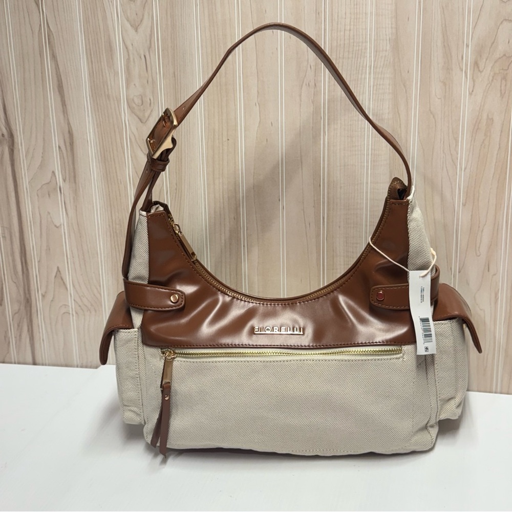Chic Brown and Cream Shoulder Bag